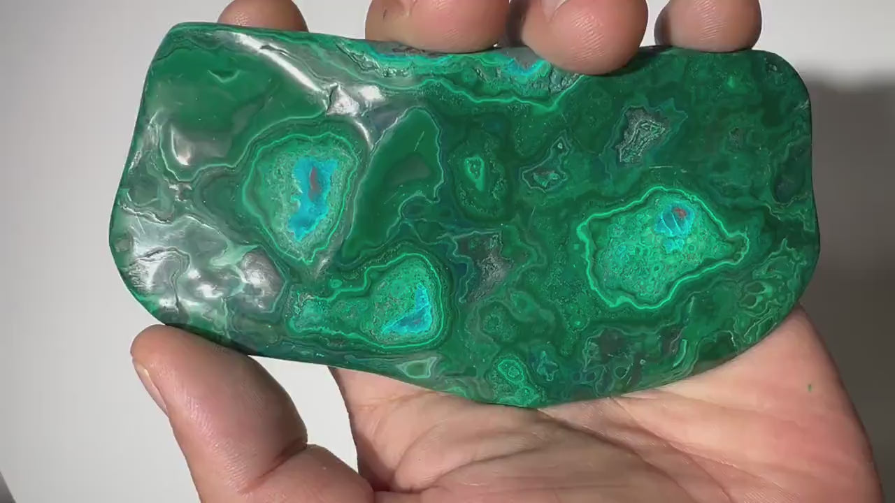 0.5 LB Polished Malachite & Chrysocolla Freeform