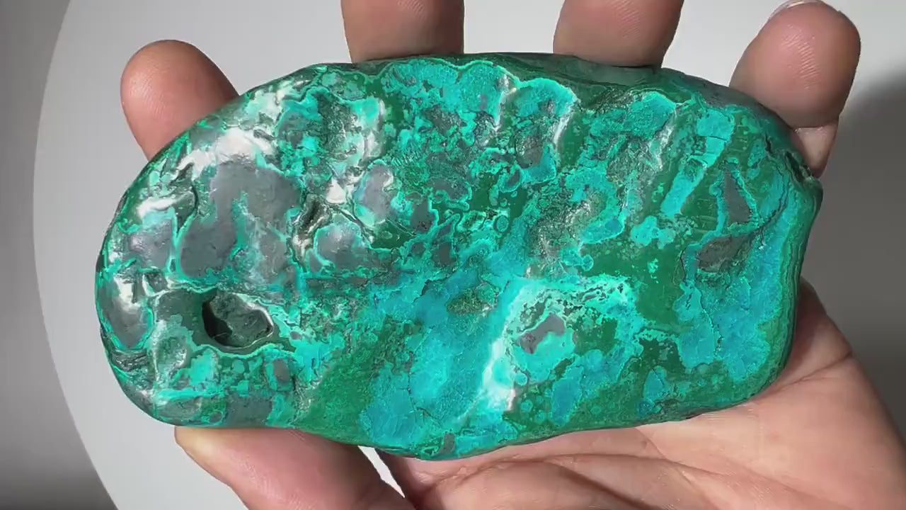 0.41 LB Polished Malachite & Chrysocolla Freeform