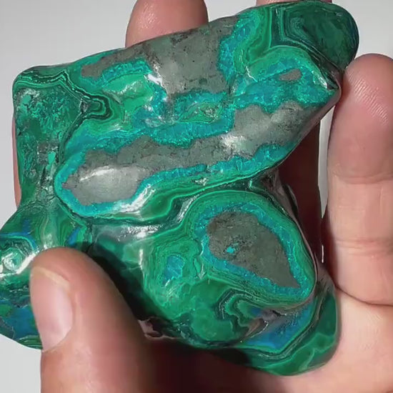 0.48 LB Polished Malachite & Chrysocolla Freeform