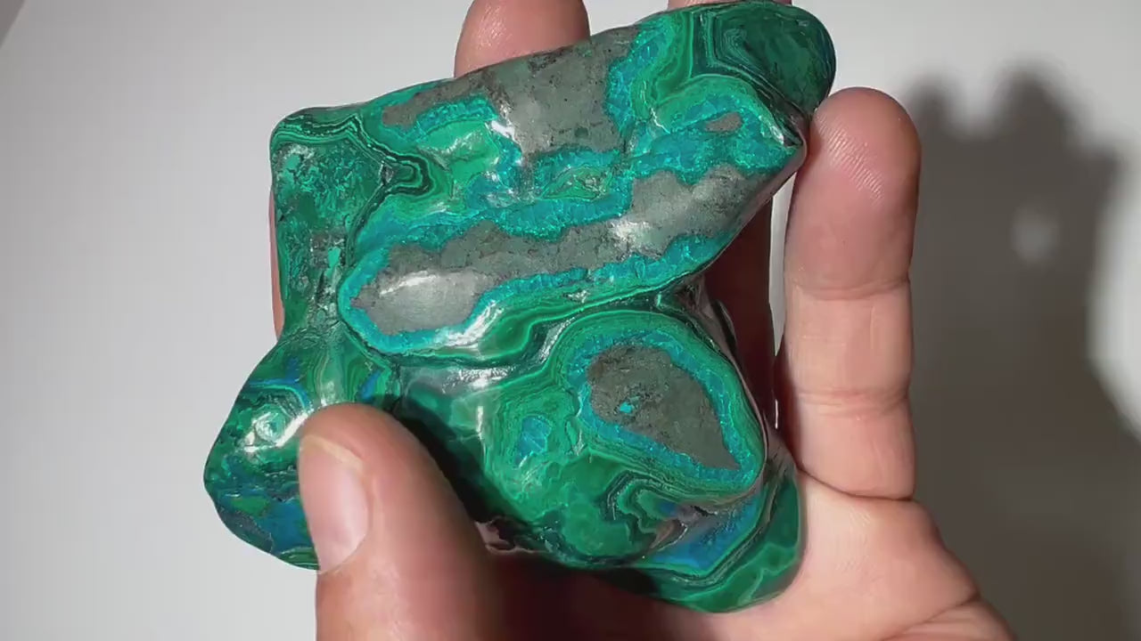 0.48 LB Polished Malachite & Chrysocolla Freeform