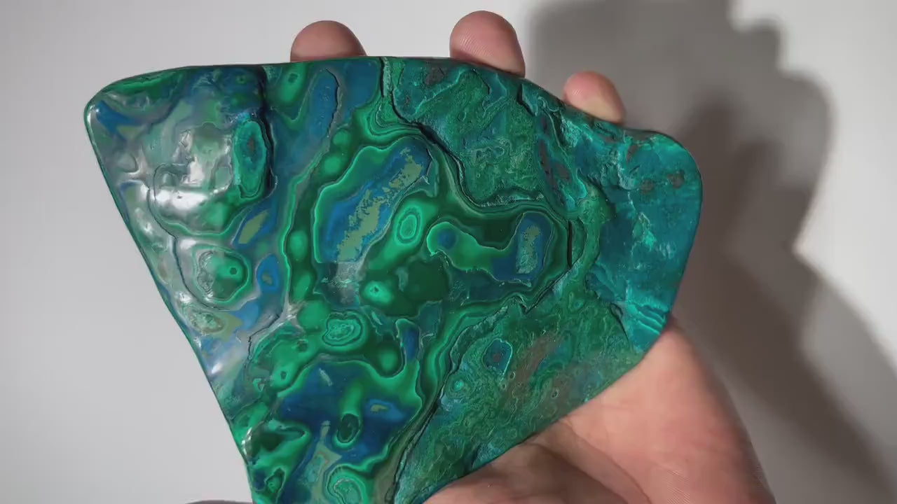 0.85 LB Polished Malachite & Chrysocolla Freeform