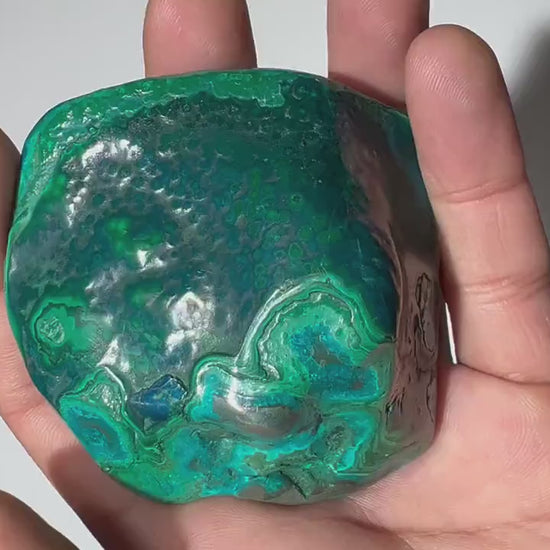 0.34 LB Polished Malachite & Chrysocolla Freeform