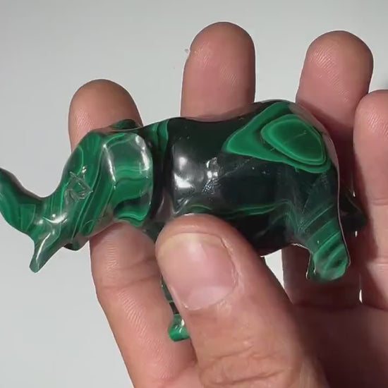 0.28 LB Carved Malachite Elephant