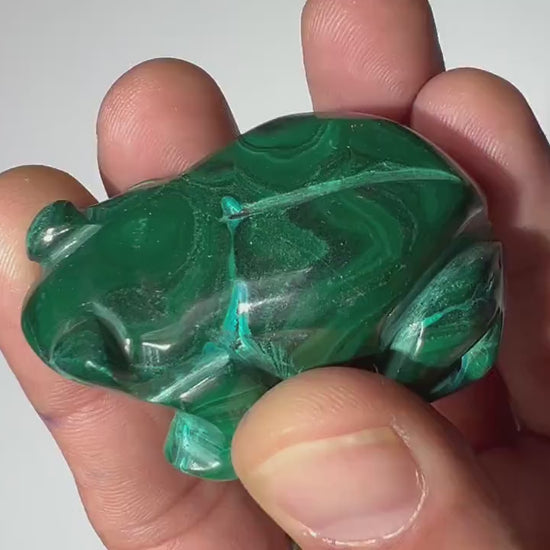 0.17 LB Carved Malachite Frog