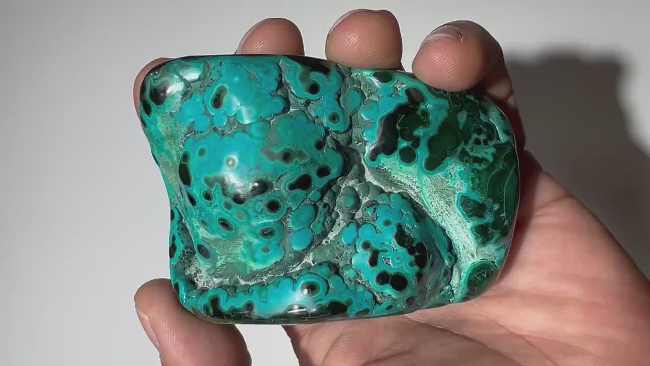 1 LB Polished Malachite & Chrysocolla Freeform