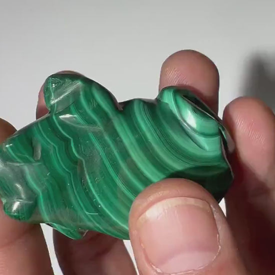 0.15 LB Carved Malachite Frog