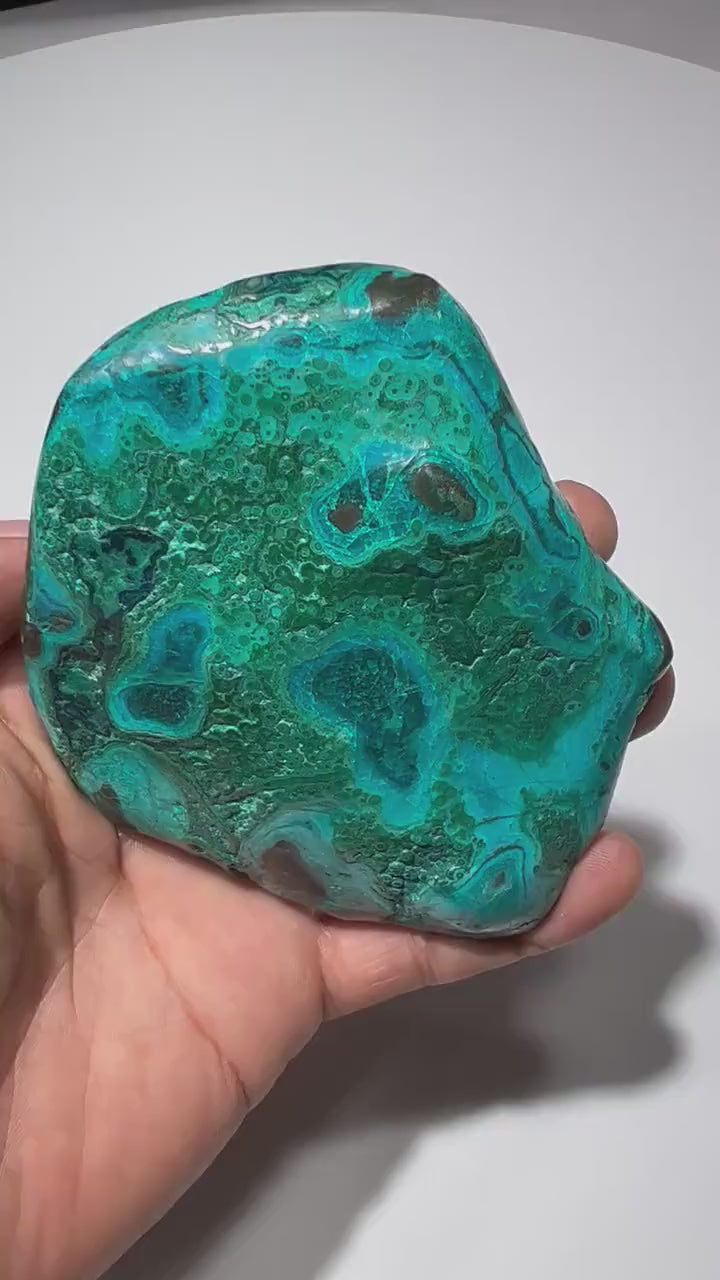 0.68 LB Polished Malachite & Chrysocolla Freeform