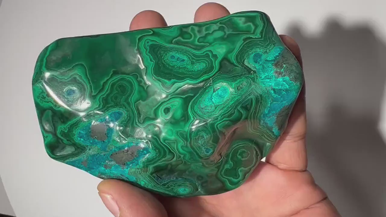 0.56 LB Polished Malachite & Chrysocolla Freeform