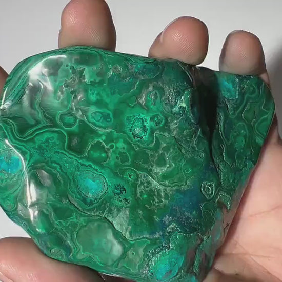 0.44 LB Polished Malachite & Chrysocolla Freeform