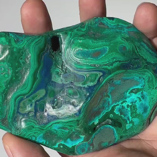 0.49 LB Polished Malachite & Chrysocolla Freeform