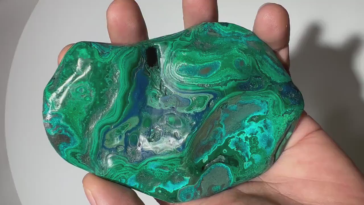 0.49 LB Polished Malachite & Chrysocolla Freeform