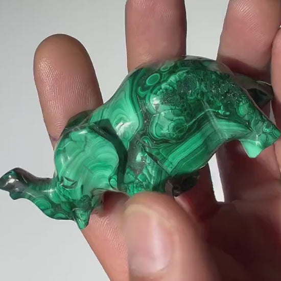 0.23 LB Carved Malachite Elephant