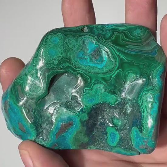 0.4 LB Polished Malachite & Chrysocolla Freeform