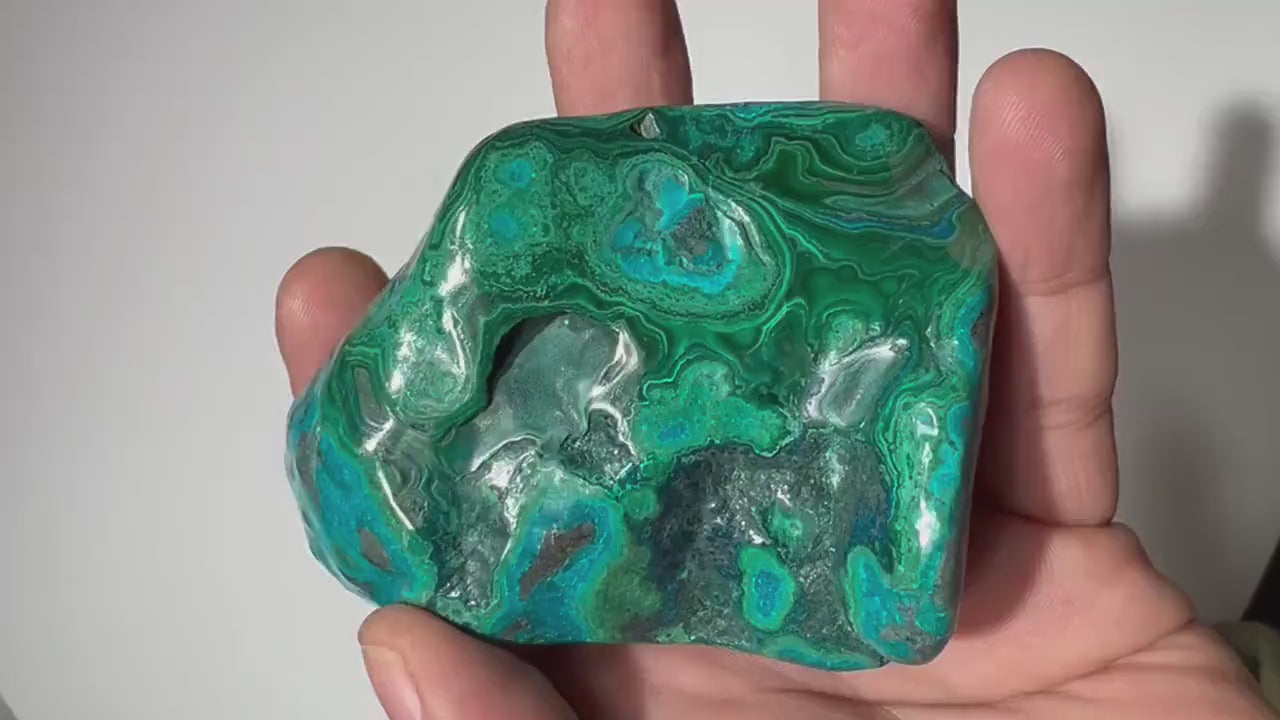 0.4 LB Polished Malachite & Chrysocolla Freeform