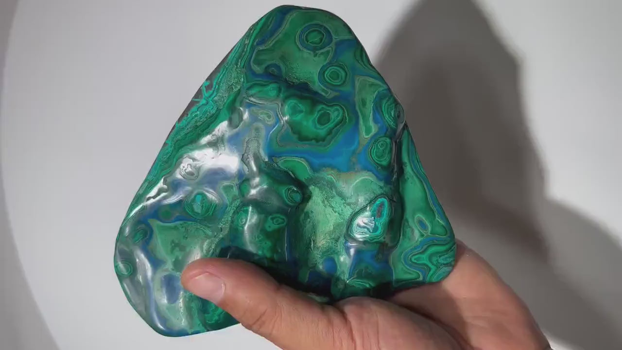 1.21 LB Polished Malachite & Chrysocolla Freeform