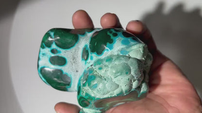 1.91 LB Polished Malachite & Chrysocolla Freeform